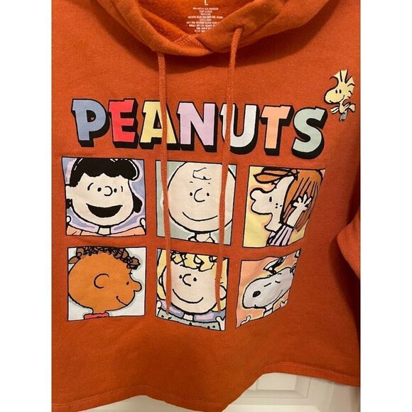 Peanuts Womens Hoodie Long Sleeve Cartoon Characters Print L 60% Cotton 40% Poly - Picture 4 of 10